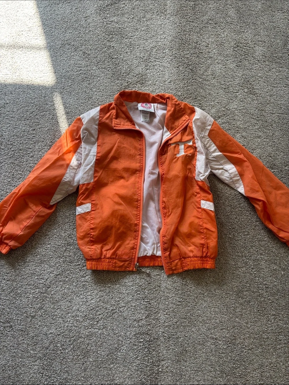 Orange & White Kids Windbreaker Jacket vintage size 6
